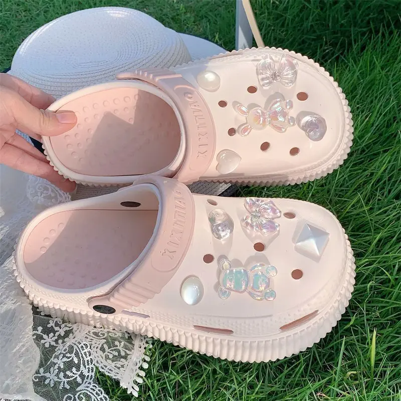 Giày Coros, Đế Xuồng Ưa Nhìn, Dành Cho Nữ, Thích Hợp Cho Mùa Hè Và Các Hoạt Động Ngoài Trời, Thời Trang, Phong Cách Cổ Tích Ngọt Ngào, Không Trơn Trượt, Với Kim Cương Giả Pha Lê, Thích Hợp Cho Các Hoạt Động Bãi Biển, Năm 2025 2