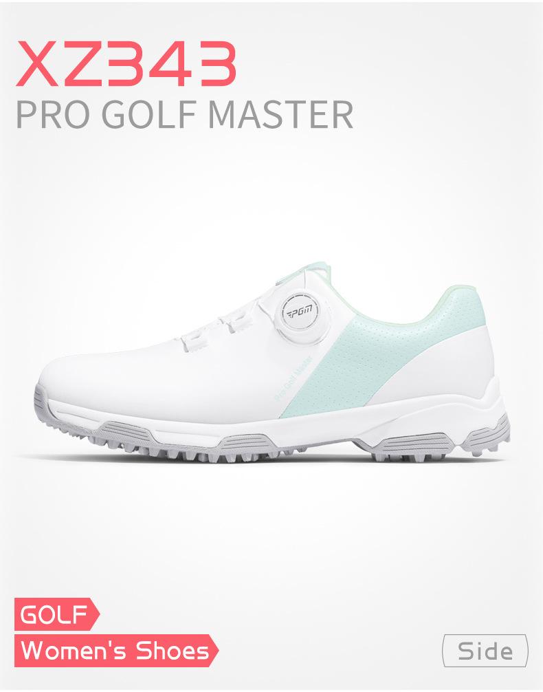 Product Introduction of [PGM] Golf Shoe Women's Waterproof Sneakers Anti-Slip Lightweight Knob Comfortable Shock-Absorbing Mid-Sole Nail-Free Shoes Xz343 29