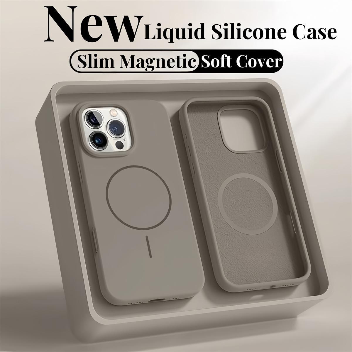 New Color Liquid Silicone Magnetic Phone Case For iPhone 16 Plus 15 14 13 11 12 16 Pro Max Anti Fingerprint Wireless Charging Soft Cover Shockproof