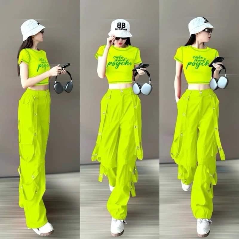 Bộ tập áo thun quần kaki tập gym,erobic dân vũ, shuffledance , zumba,dance fitness đồng phục nhóm Sport Chạy Bộ Tập Thể Dục 4