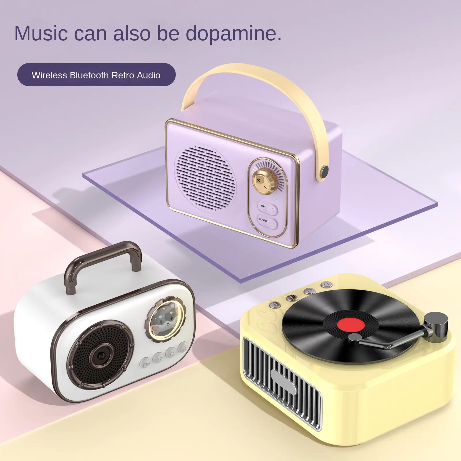 Retro Audio Small Wireless Bluetooth Speaker High Sound Quality Portable Bass Audio Smartphone