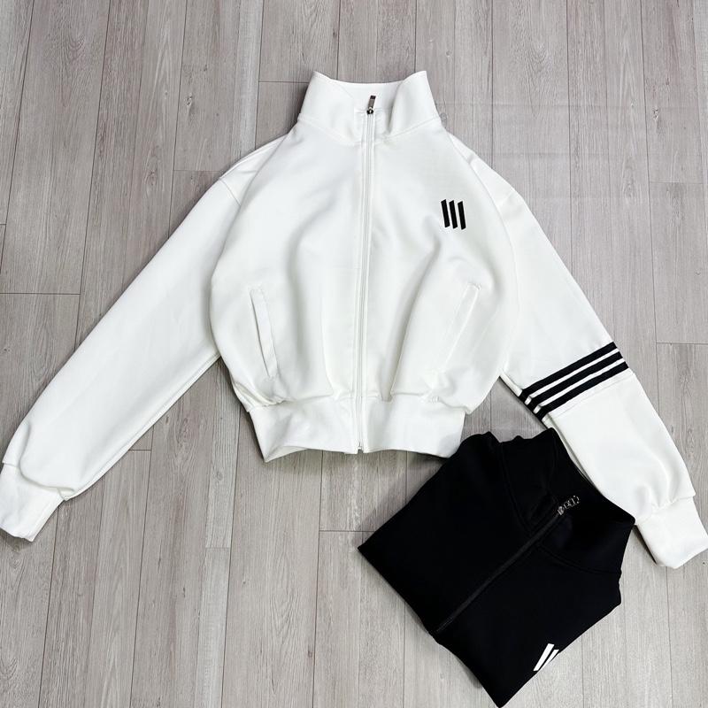 [HT006] Áo khoác nữ Cổ Trụ chất thun umi 2 da có may 3 sọc ở tay thể thao năng động cá tính - Áo Khoác Hottrend