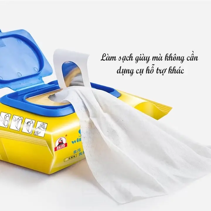 ￼Combo 5 bịch khăn giấy ướt lau giày Choice NTG103 sạch tiện dụng (1 bịch 30 tờ) 3