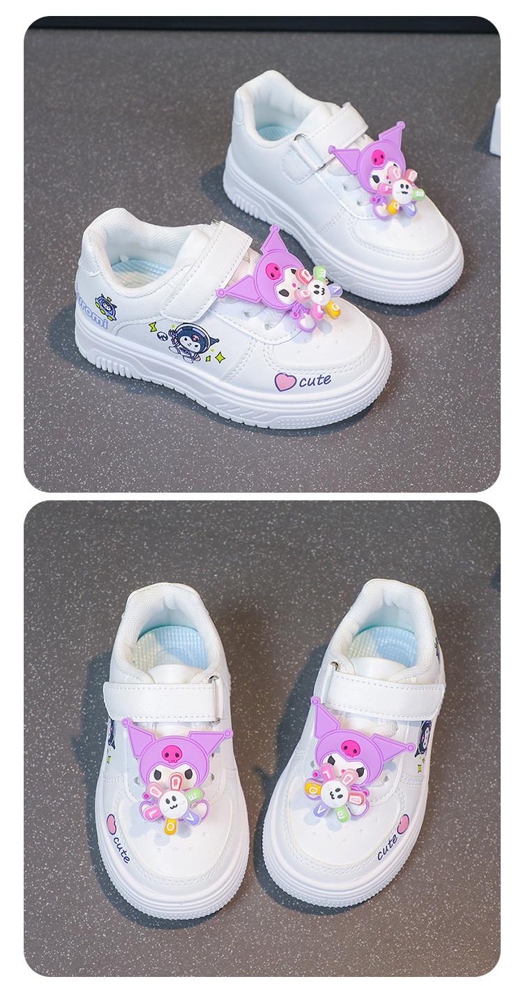 Product Introduction of 2025 Children Casual Shoes for Girls Spring New Fashion Korean Style Soft Bottom Anti-slippery Versatile Trendy Kuromi Baby Walking Sneakers 13