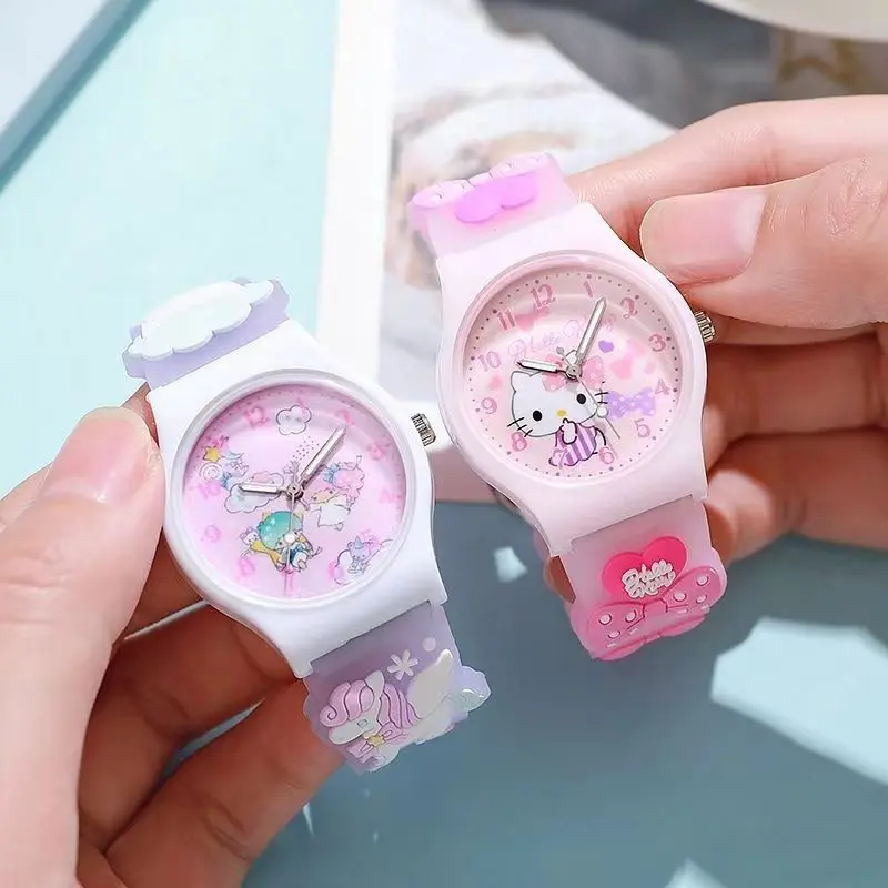 3D Pattern Child Wrist Watch Hello Kitty Cinnamoro Waterproof Quartz Watch Kuromi Cartoon Kids Gift