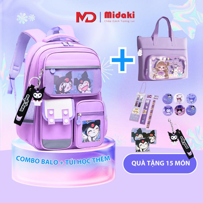 COMBO Balo Chống Gù+Túi Học Thêm Cho Bé Trai Gái Học Sinh Cấp 1 2 Phản Quang Backpack Đeo Vai Mầm Non Mẫu Giáo Đi Học capchong gulung cặp