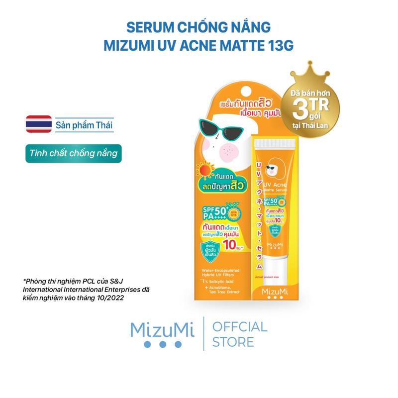 MizuMi Serum chống nắng UV Acne Matte SPF50+PA++++ 6g/13g