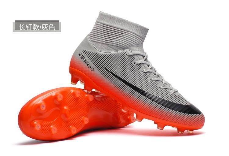Product Introduction of Giày Futsal dành cho nam và nữ, giày bóng đá có gai dài đến mắt cá chân, giày cao cổ, giày thể thao trong nhà 17