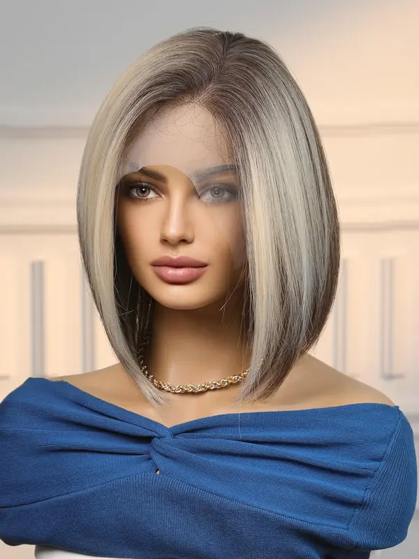 10 Inch Short Straight Wigs for Women Short Hair, Gorgeous Fluffy Wigs without Bangs, Synthetic Wigs for Party, Daily Use 4