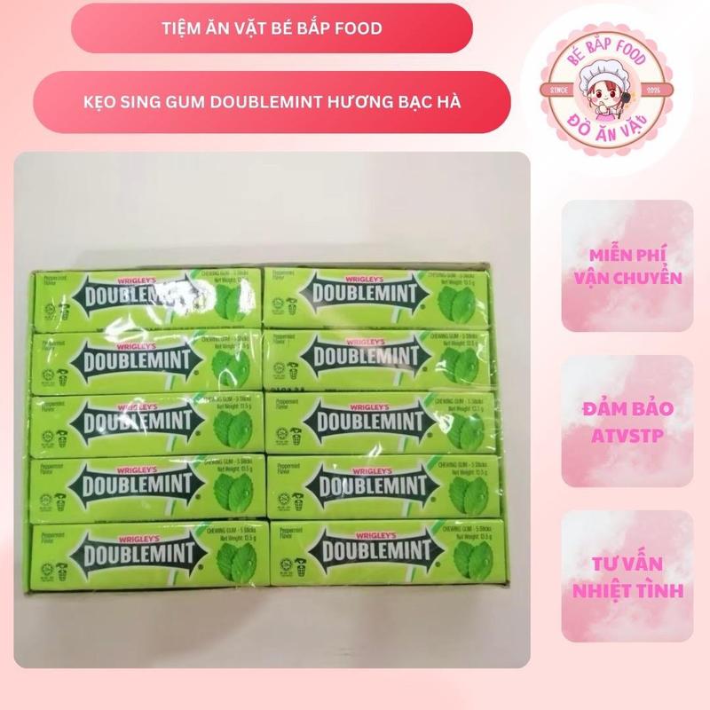 Kẹo sing gum DOUBLEMINT hương bạc hà hộp 20 thanh gói 40 viên kẹo ăn vặt Snack Chua Candy Food Nho kẹo gôm kẹo bắp viên kẹo đen kẹo táo banh keo