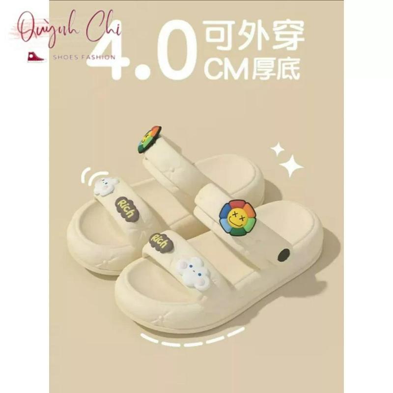 (Loại 1) Dép Sandal Đế Bằng Cao 4 Cm , Dép Quai Hậu Nữ Đế Cao Chất Liệu EVA Siêu Nhẹ XiXiTiao TB533 DéP Shoes GiàY Nhung 2