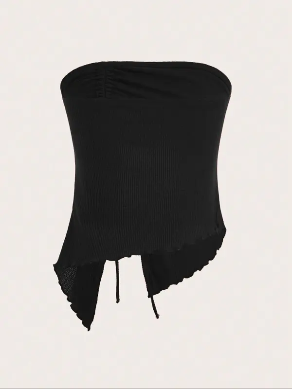 Women's Solid Color Tube Top, Casual Sleeveless Top for Summer, Ladies Clothes for Daily Wear 1