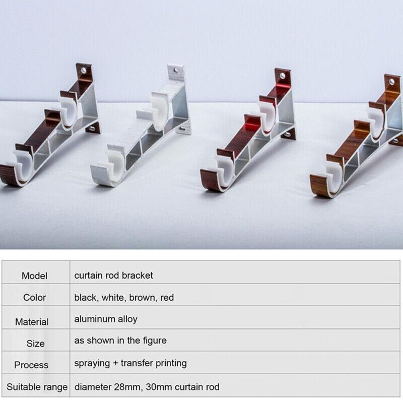 For Wall Home Decor Curtain Accessorie Double Curtain Rod Bracket Window Hardware Holder Hang Curtain Rod Holders Metal Double Rod Bracket 3