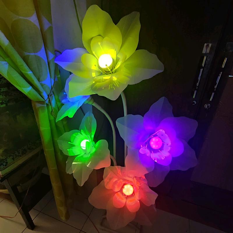 Standing Bunga Lampu Dekorasi Isi 5 KERITING Kelopak Mawar Pernikahan Berwarna Kertas 7