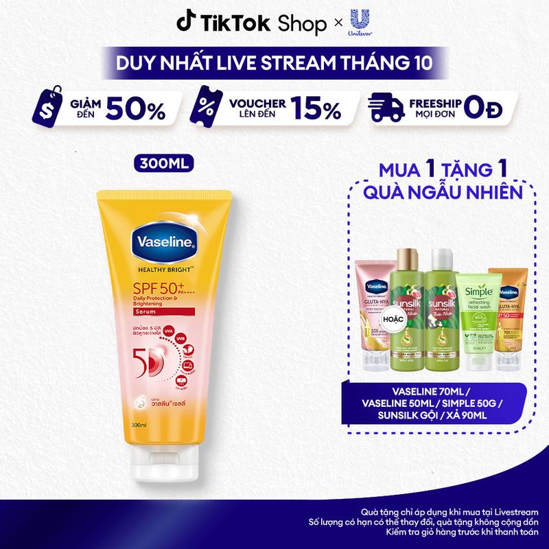 Serum Dưỡng Da Body Chống Nắng Vaseline Với SPF50+PA++++ Giúp Bảo Vệ Da Nữ 300ml [1]