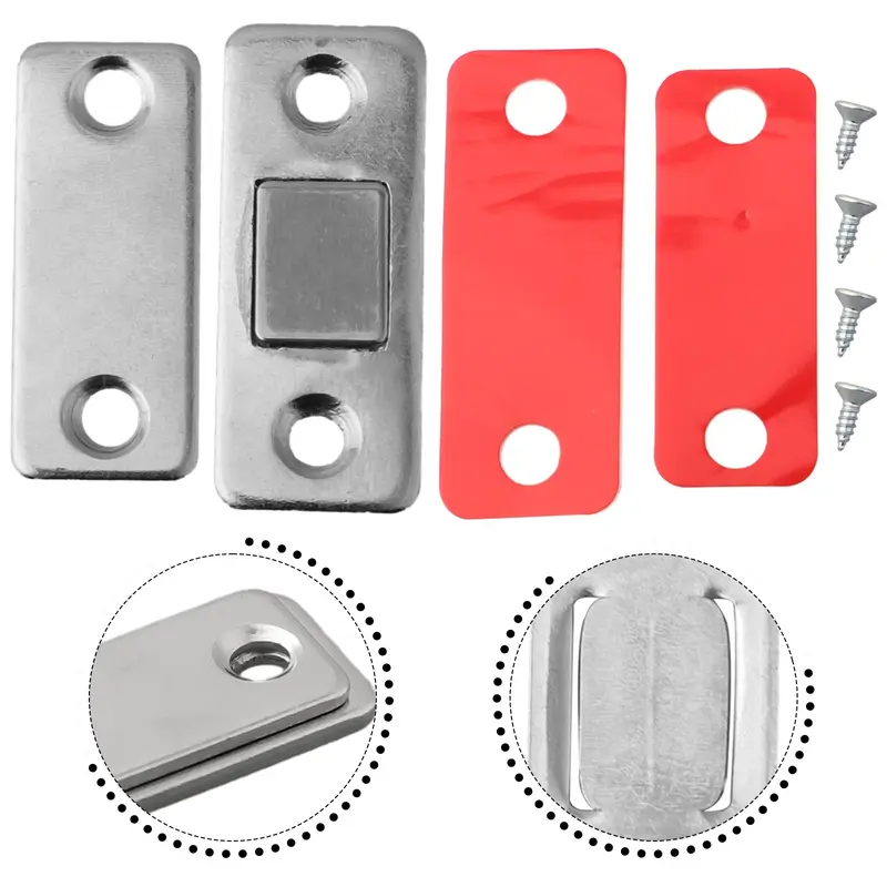 Nam Châm Hít Cửa Tủ Siêu Mỏng - Chốt Khóa Từ Tính Inox 304 Cho Tủ Quần Áo, Tủ Bếp, Phòng Tắm - Kèm Băng Keo & Ốc Vít 3