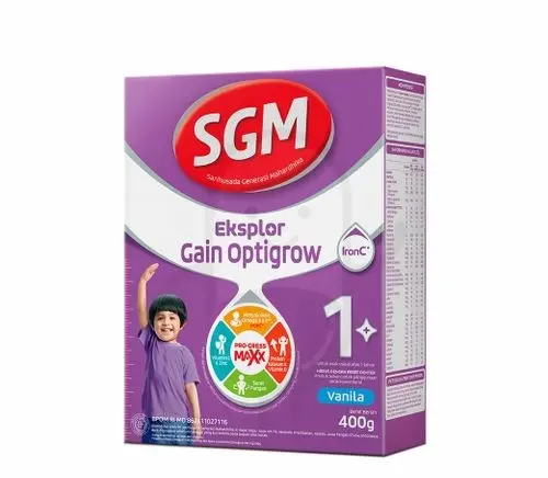 SGM Eksplor Gain Optigrow 400 g - Susu Bubuk Bayi Usia 1 Tahun Keatas Lactogrow 1