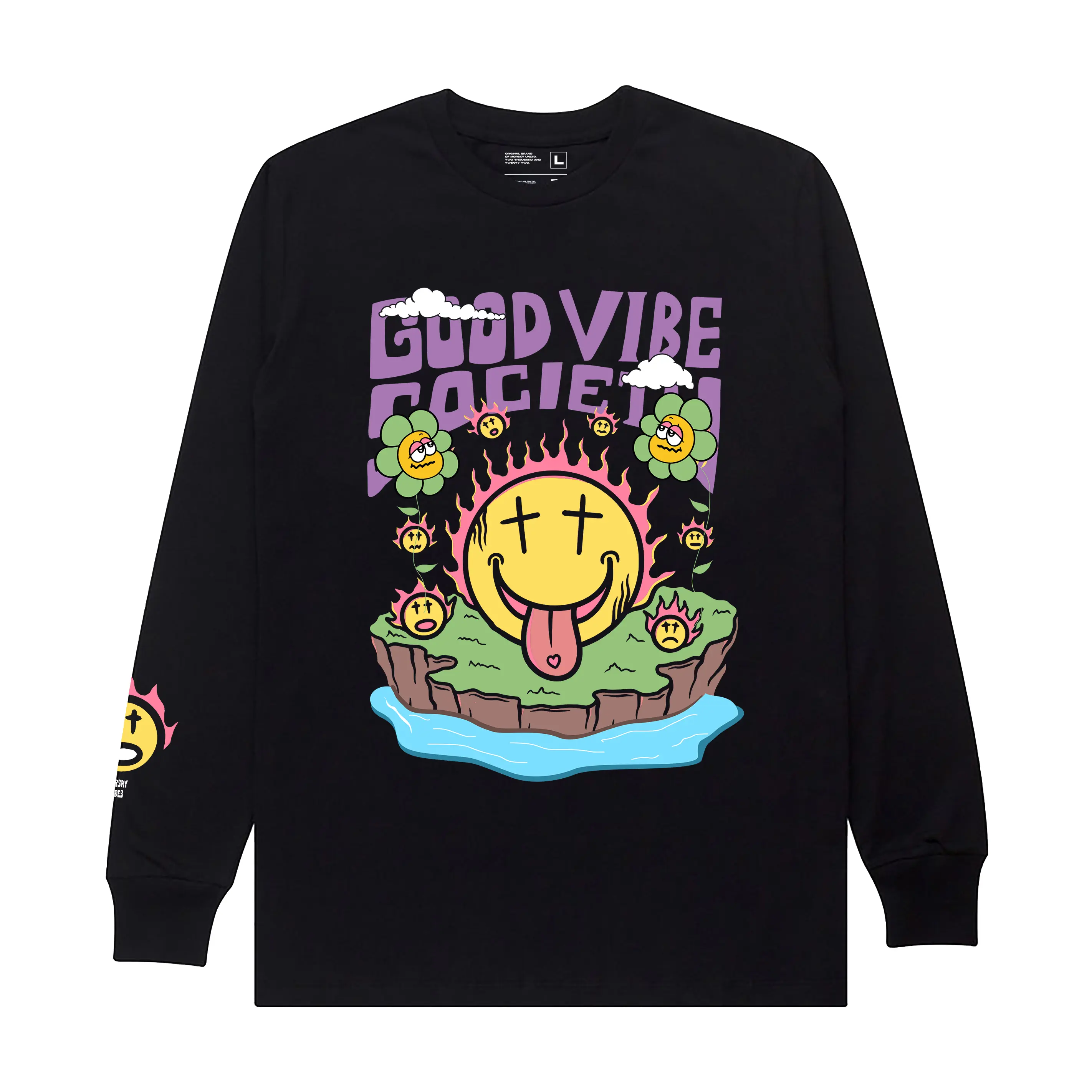 Morsky Longsleeve / Kaos lengan panjang Pria & Wanita ( UNISEX ) Good Vibes 24s I Hitam