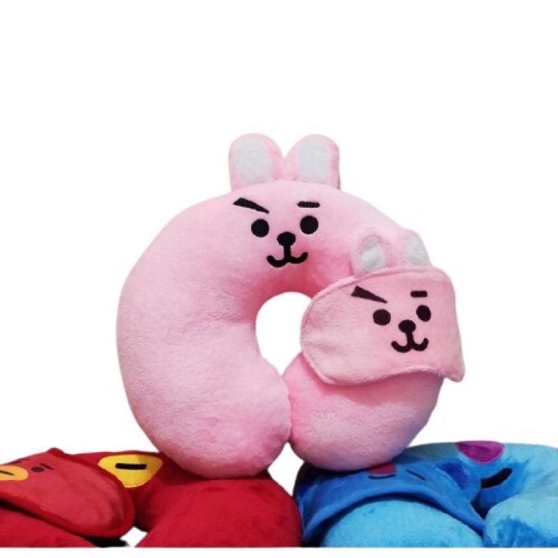 (FREE PENUTUP MATA )Bantal leher bt korea kpop 8karakter Bed Hadiah 2