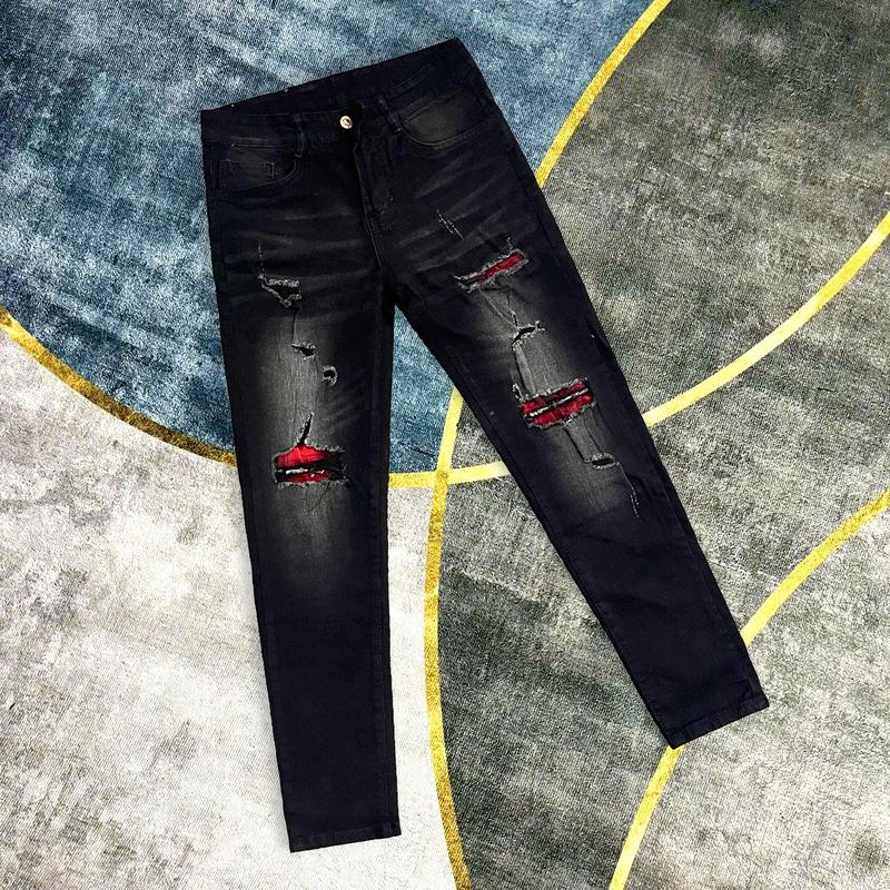 Quần jean nam rách vá gối to chất bò co dãn 4 chiều mẫu mới chuẩn shop quần bò nam Menswear Pants QJP2V62