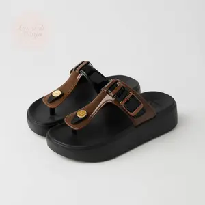 Sandal slop wanita Empuk lentur anti slip ringan karet EIS   premium