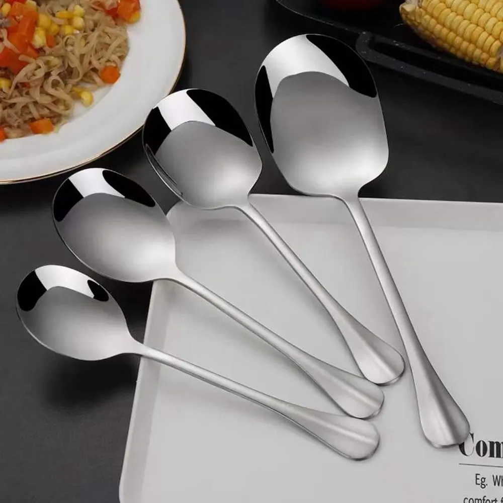 Western Large Distributing Rice Kitchen Supplies Restaurant Public Spoon Soup Spoon Tableware Buffet Serving Spoon