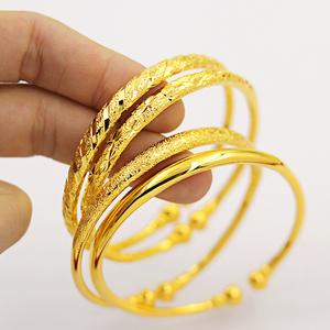 Gelang Tangan Berakhir Terbuka, Fesyen, Tebal, Emas Wanita, Emas Tiruan, Rekaan Meteor Berbintang Bangles Bracelets Jewelry ximen  lichen