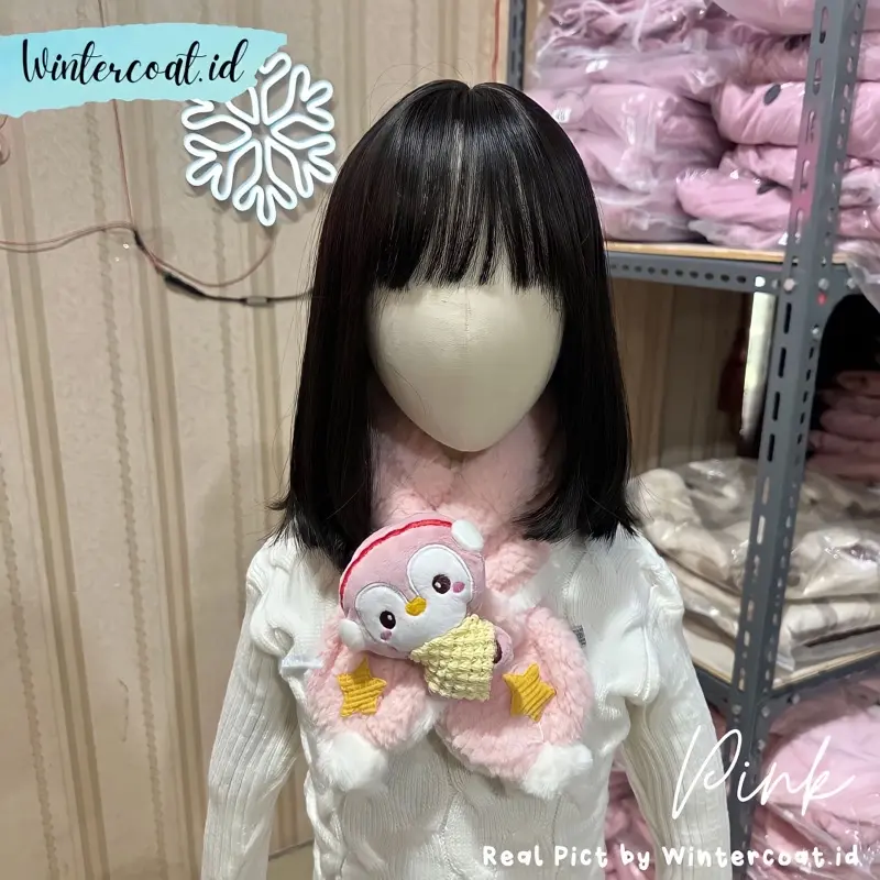 Kids winter scarf penguin pinguin syal anak musim dingin cewek cowok hangat penghangat leher 5
