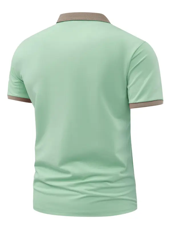 Men's Regular Fit Animal Print Polo Shirt, Casual Short Sleeve Button Front Top for Summer, Fashion Men's Clothes for Daily Wear 1