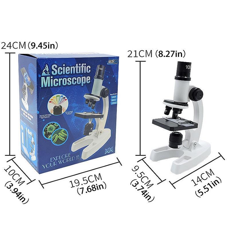 Scientific Microscope Toy, 1 Set Microscope Kit with LED Light, Educational Science Toy, Birthday Gift for Kids, Home School Educational Toy 1