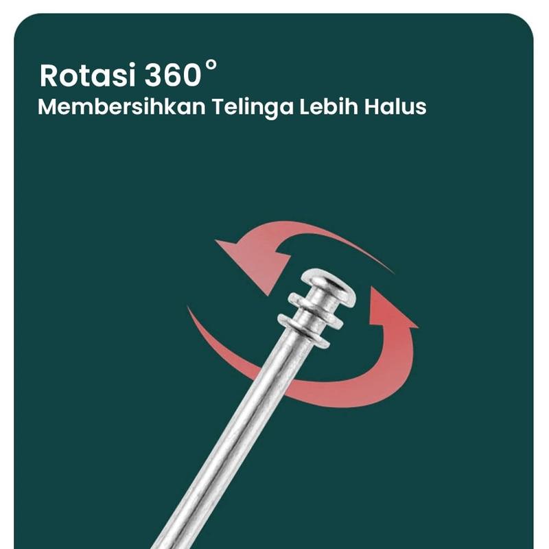Korek Kuping 5 in 1 alat pembersih telinga Dewasa membersihkan kotoran ear cleaner anti karat aman 4