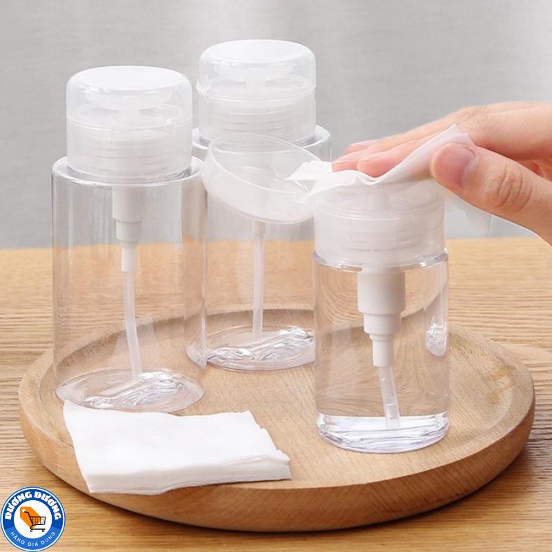 Chai chiết Nước Tẩy Trang Tonner Có Nút Nhấn Dung Tích 100ml 200ml - Lọ Nhựa Pet Vòi Nhấn Đựng Nước Tẩy Trang Nước Hoa Hồng Trang Điểm Makeup Đựng Gia Vị Đựng Đồ Ăn glass jar Hộp Đựng Mỹ