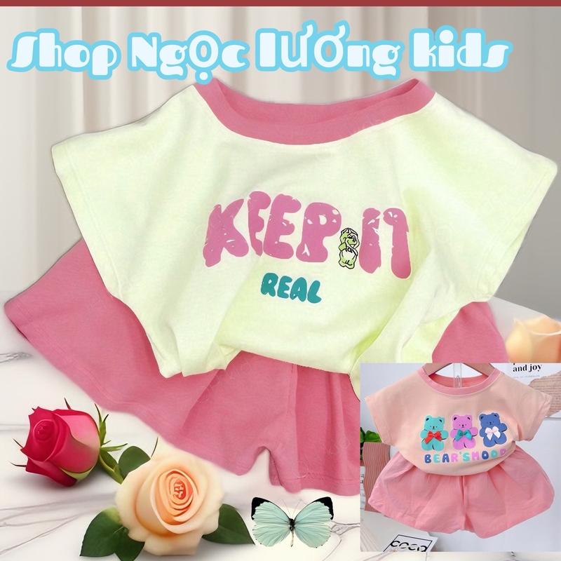 (6-18kg) Combo 2 Mẫu Tay Hến ( không có tay ) Gấu Nơ Keeep It Chất Cotton Cho Bé Sandal bộ thun