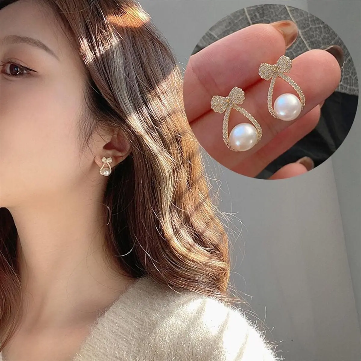 French Style Earrings, Small Bow, Elegant And Light Luxury Earrings, Birthday Gifts