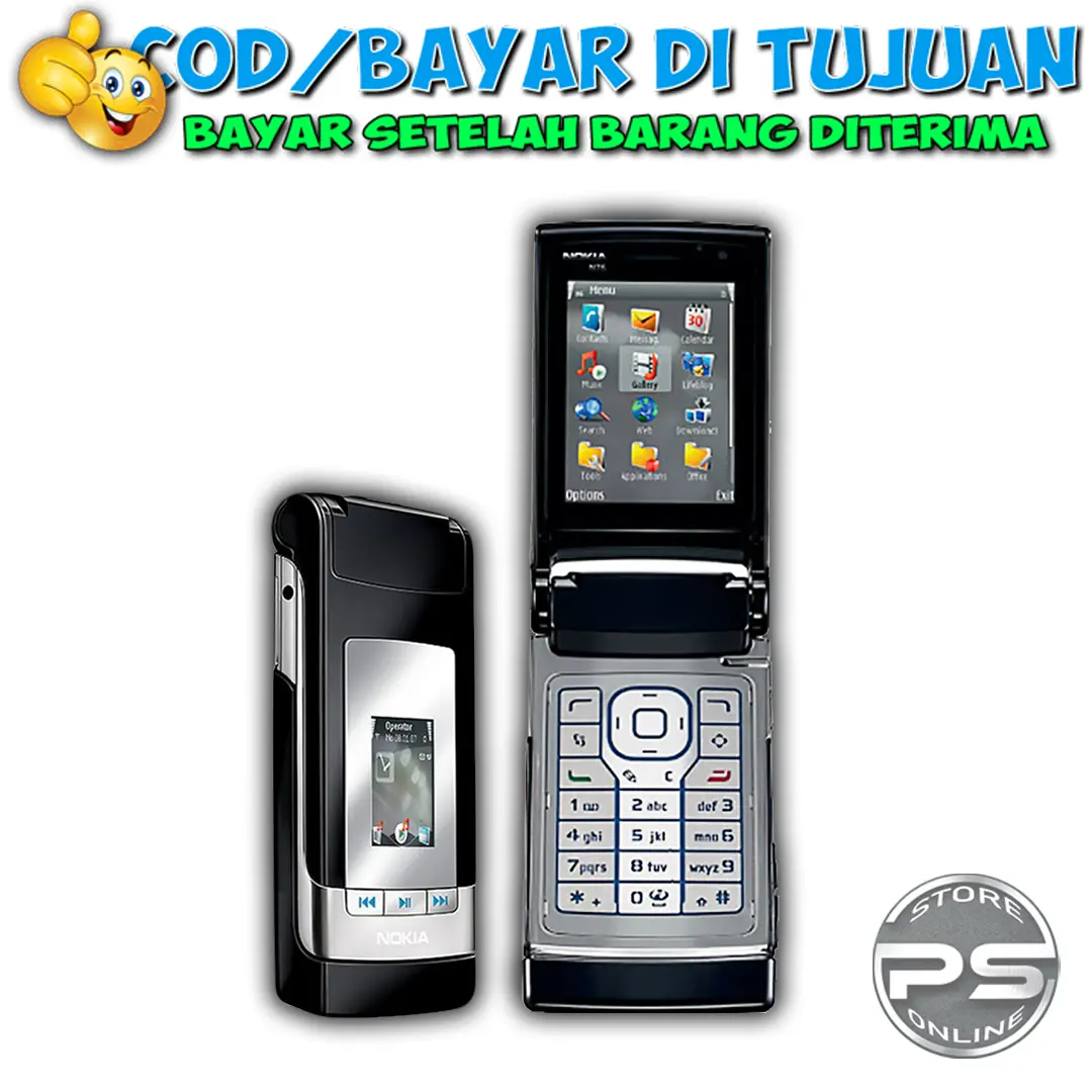 HP Nokia N76 Single Sim Lipat Dua Layar Fitur Lengkap