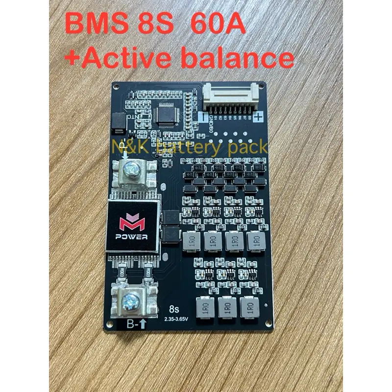 Bms 8s 15a -60a วงจรป้องกันแบตเตอรี่ลิเที่ยม LiFePo4 3.2v 25.6-29.2v M power
