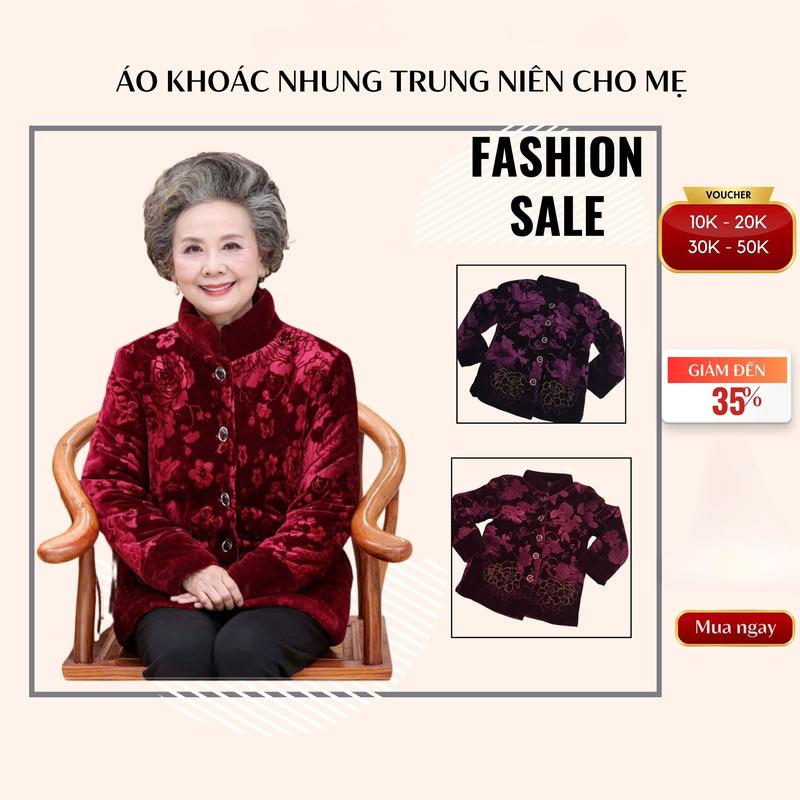 Áo nhung ấm ấp cho người già