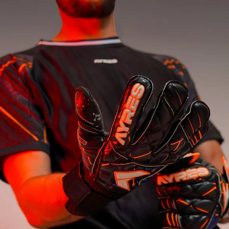 AYRES GLOVES SERIES-02 SARUNG TANGAN KIPER SEPAKBOLA ORIGINAL BLACK ORANGE 5
