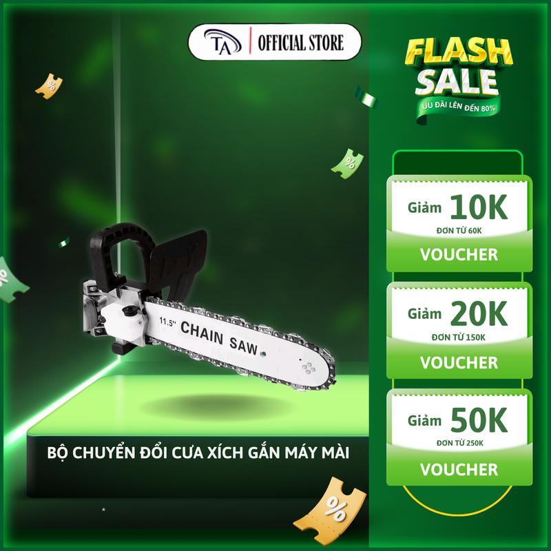 Bộ chuyển đổi cưa xích gắn máy mài cầm tay tra dầu tự động - Lưỡi cưa xích, bộ lam xích