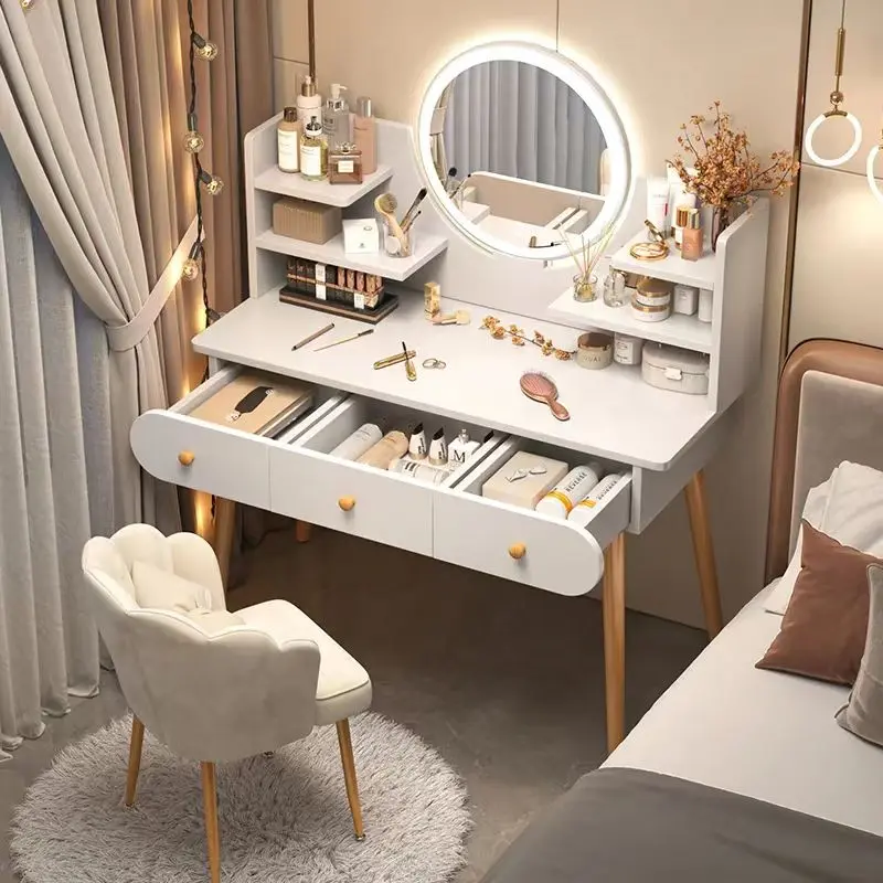 24 hours deliver Vanity Dresser Table with Led Vanity Mirror Dresser Bedroom Table for Living Home d