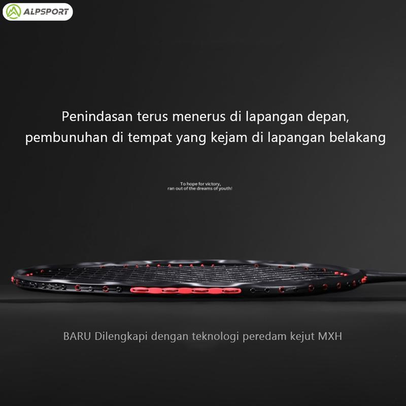 ALP V5 PRO Max 32Lbs 5U T800 Raket Bulutangkis Ofensif Ringan Full Carbon MXH CUSION TECH + Rangka Gelombang + Poros Pantul Cepat 100% Asli Badminton Olahraga raket badminton original import 2024 2