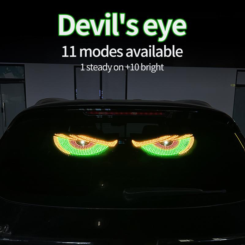 1 Pair Truck Car Devil's Eye Light RGB Dynamic Demon Eye Decorative Light Led Display Decor Pixel Panel Windshield USB 5V Multi-Mode Lamp