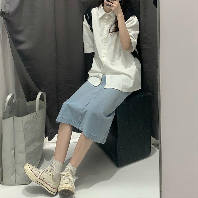 Product Introduction of Áo Sơ Mi Cổ Polo, Phong Cách Preppy, Dáng Rộng Vừa Vặn, Dễ Phối Đồ, ngắn Tay, Hàng Mới Về Mùa Xuân 2023, Phong Cách Hàn Quốc, Thích Hợp Cho Phong Cách BF, Có Thể Mặc Ngoài Trời Nữ Top 19