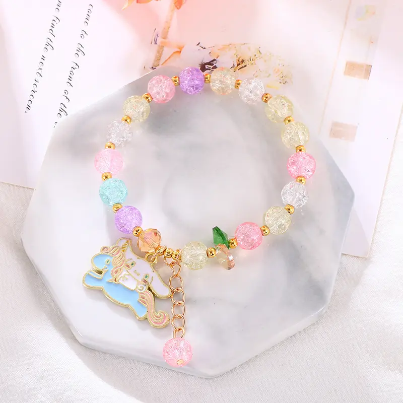Vòng Tay Hạt Pha Lê Hoạt Hình Dễ Thương Cho Trẻ Em Ins Quà Tặng Cho Bé Gái Phụ Kiện Thời Trang Cho Trẻ Em 3