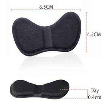 KAYFIA - Miếng lót giày 4D bảo vệ gót sau và chống tuột gót giày, miếng lót gót chân màu kem, đen 6