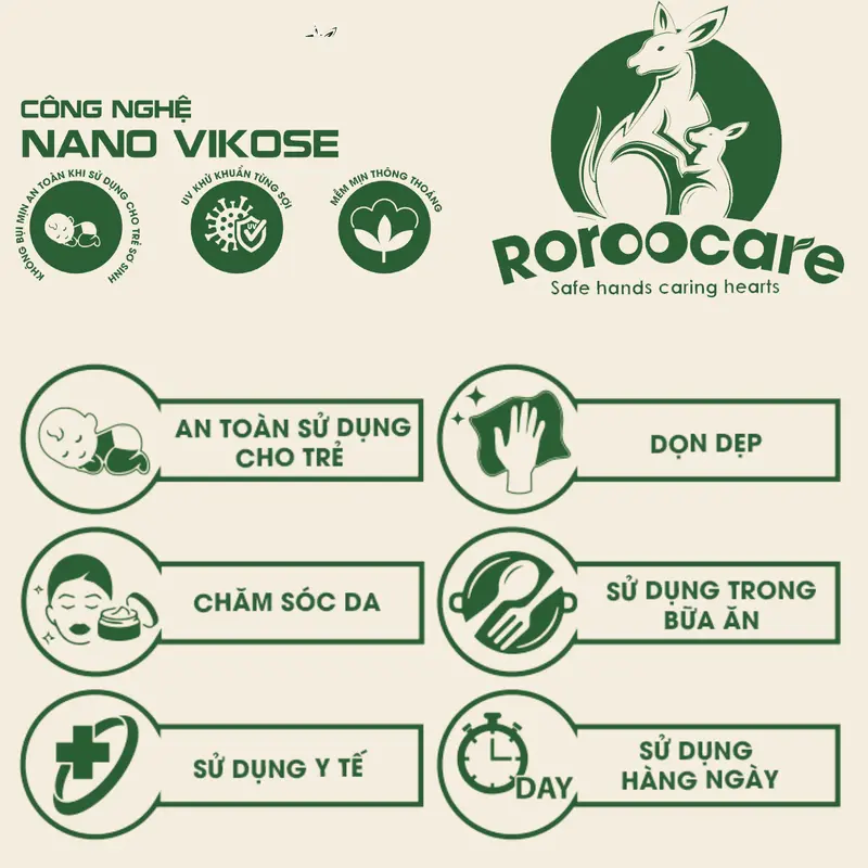 Khăn Vải Khô Roroocare 300G Không bụi mịn, mềm mịn thông thoáng  An Toàn Tiện Lợi Cho Bé Vân kim cương 3D 4