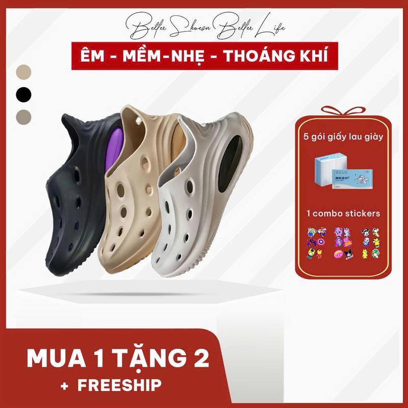 [Tặng Charm + Khăn giấy ] Giày Fashion 2025, giày thể thao nữ nam đế bằng, ôm chân thoáng khí không dây Nhung Sandal Dép  - Xmas dép bánh mì, Sneaker Shoes giay dep