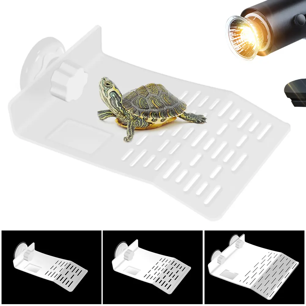 Large Transparent Turtle Basking Platform Fish Tank Aquarium Platform Turtle Resting Strong Suction Platform With 2 Suction Cups #436920