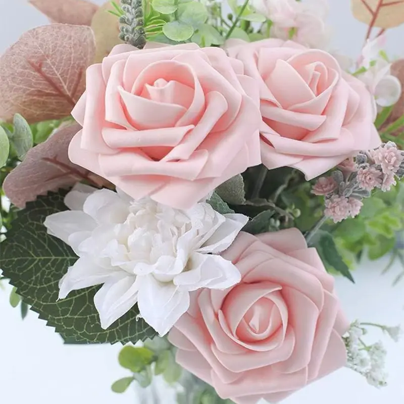 Artificial Rose Flower, 25pcs/set Faux Rose Flower with Stem, Fake Rose Flower for Wedding Bridal Bouquet, Home Decor, Party Decoration 4