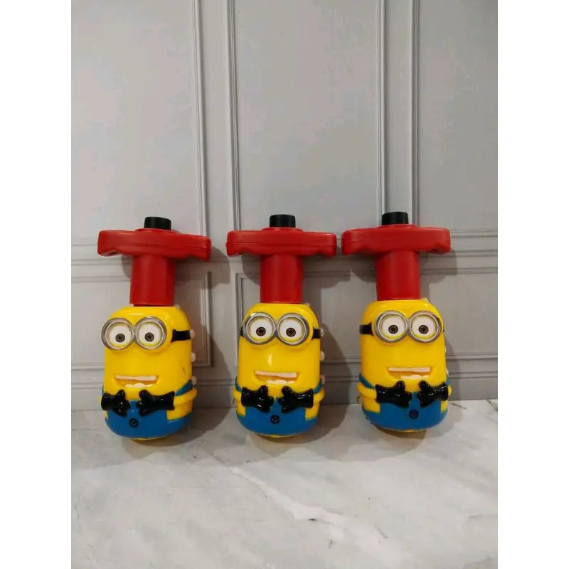 mainan anak edukasi gasing LED plus music song model minion bernyanyi 3